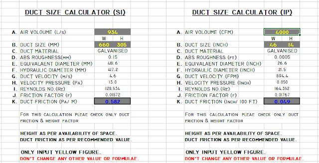 Duct size calculator free download free